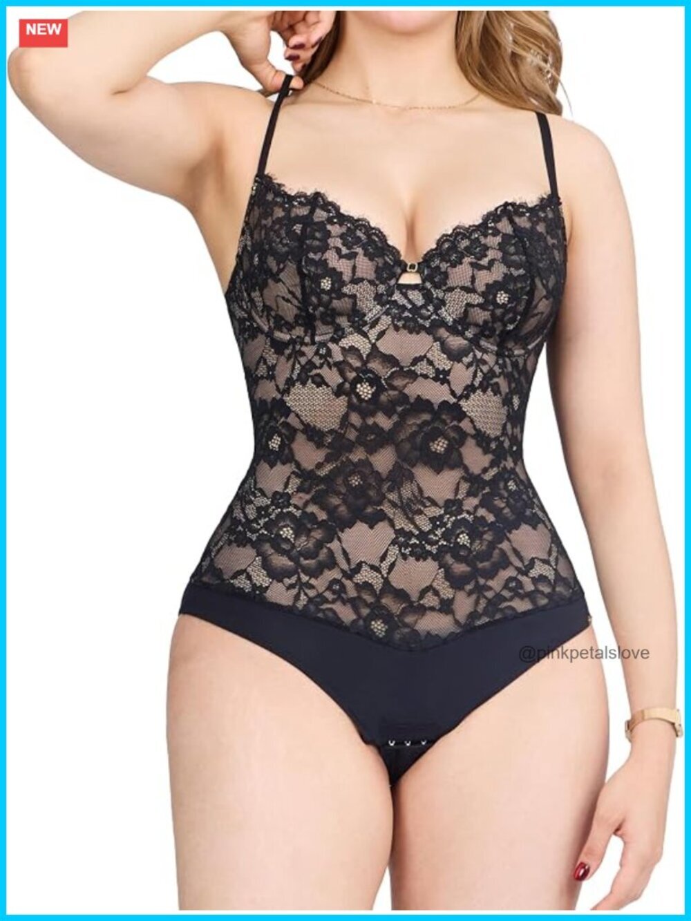 Seamless Lace Thong Bodysuit Shapewear with Underwire